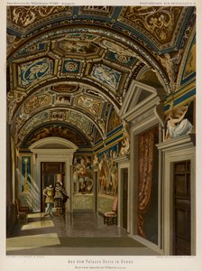 Palazzo Dorian sisustus, Genova, Italia (väri litho) tekijältä European School