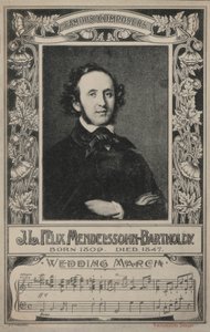 J L Felix Mendelssohn-Bartholdy, muotokuva (litografia) tekijältä European School