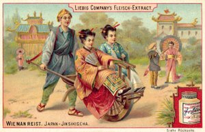 Japanilainen riksa (chromolitho) tekijältä European School