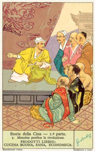 Mencius saarnaa vallankumousta (chromolitho) tekijältä European School