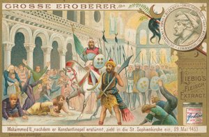 Mohammed II Konstantinopolissa, Liebig-kortti, 1900-luvun alku (kromo) tekijältä European School