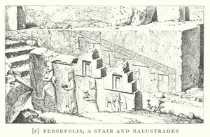 Persepolis, portaat ja kaiteet (litografia) tekijältä European School