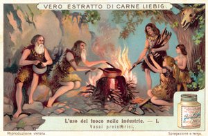 Esihistorialliset savenvalajat (chromolitho) tekijältä European School