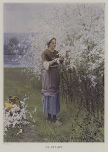 Printemps (kevät) (väri litho) tekijältä European School