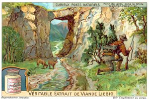 Hiekkakivisilta White Canyonissa, Virginiassa (chromolitho) tekijältä European School