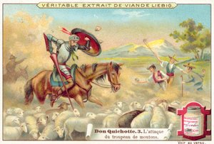 Kohtaus Don Quijotesta (chromolitho) tekijältä European School
