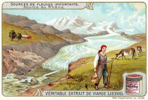 Rhônen lähde (chromolitho) tekijältä European School