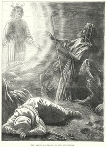 Enkeli ilmestyy paimenille (kaiverrus) tekijältä European School