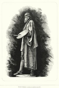 Tizian, italialainen renessanssitaiteilija, Antonio Dal Zotton patsas (litho) tekijältä European School