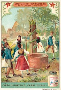 Perinteiset helluntaijuhlat Hessenissä, Saksassa (chromolitho) tekijältä European School