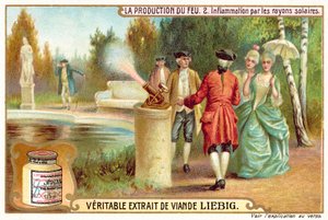 Auringon säteiden käyttäminen tulen sytyttämiseen (chromolitho) tekijältä European School