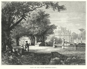 Näkymä Villa Pamphili-Doriaan (kaiverrus) tekijältä European School