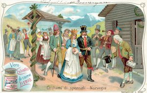 Hääkulkue Norjassa (chromolitho) tekijältä European School