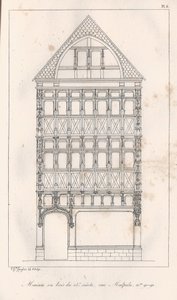 Maison en bois du 15e siècle rue Malpalu n ° 90-92 tekijältä Eustache Hyacinthe Langlois