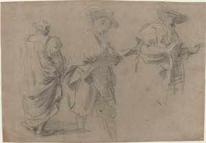 Tuomari ja kaksi herraa lakimiestä tekijältä Eustache Le Sueur