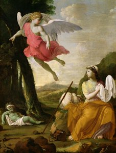Enkelin pelastamat Hagar ja Ismael, noin 1648. tekijältä Eustache Le Sueur