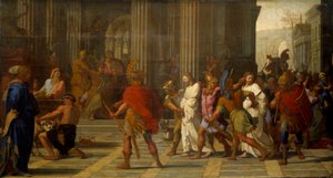 Saint Gervais ja Saint Protais tuotiin Astasiuksen eteen, kieltäytyvät uhraamasta Jupiterille tekijältä Eustache Le Sueur