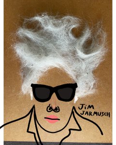 Jim Jarmusch (kollaasipiirros) tekijältä Evan Sklar