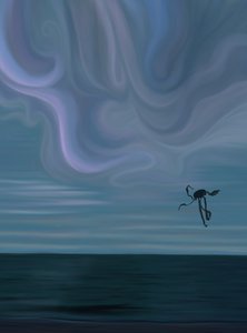 Ocean ja pilvi Octopus leija (digitaalista taidetta) tekijältä Evan Sklar