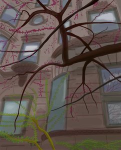 Prospect Parek West ja Fifth Street, Brooklyn, 2017 (käsin piirretty iPadilla ja Apple-kynällä). tekijältä Evan Sklar