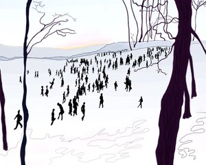 Prospect Park, talvi (digitaalista taidetta) tekijältä Evan Sklar