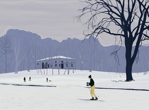 Hiihtäjä, Prospect Park , Brooklyn (digitaalista taidetta) tekijältä Evan Sklar