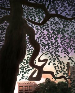 Tree and Avenue At Dusk, 2016 (käsin piirretty iPadilla Apple-kynällä). tekijältä Evan Sklar