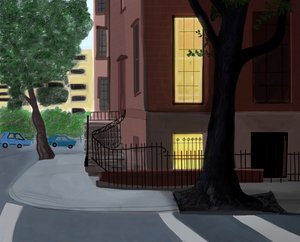 Willow and Middagh Street, 2016 (käsin piirretty iPadilla Apple-kynällä). tekijältä Evan Sklar