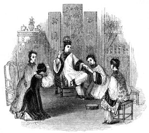 Kiinalaiset tytöt itkemässä morsiamen kanssa, 1847