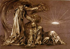 Valmis luonnos Earthboundia varten, n.1897 (liitua) (ks. 27982). tekijältä Evelyn De Morgan