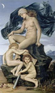 Uni ja kuolema, yön lapset, 1883 tekijältä Evelyn De Morgan