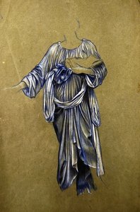 Tutkimus kolmannelle seisovalle siivekkäälle enkelille (mustavalkoinen värikynä paperilla) tekijältä Evelyn De Morgan