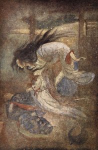 Yuki-Onna, The Lady of the Snow, kuvitus F. Hadland Davisin teoksesta "Japanin myytit ja legendat" tekijältä Evelyn Paul
