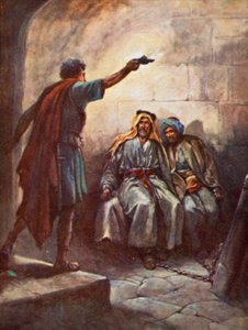 Paavali ja Silas vankilassa (väri litho)