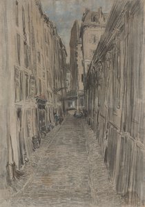 Katu Pariisissa (pastelli kankaalle) tekijältä Everett Shinn