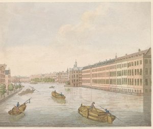 Näkymä Binnen-Amstelille, n. 1810-1813 Vue du Blaauwe-Brug, Prize de l