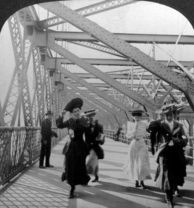 Promenade, Williamsburg Bridge, New York, USA, 1900-luku.