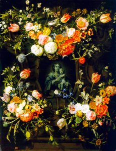 Madonna kukkien ympäröimänä, 1662
