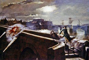 The Brigs of Ayr (öljy kankaalle) tekijältä Eyre Crowe