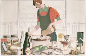 Joulupudding, juliste 1928 (litografia) tekijältä F.C. Harrison