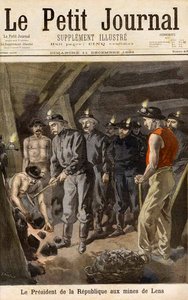 Felix Faure (1841-99) Tasavallan presidentti, Lensin kaivoksissa, Le Petit Journal, 11. joulukuuta 1898 tekijältä F.L. and Tofani, Oswaldo Meaulle