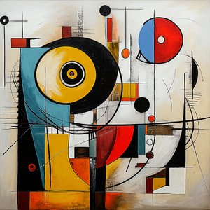 Abstraktit neo-dadaism-kuviot, dadaismi-taidetyyli, seinätaideprintti tekijältä F. Abderrahim