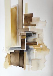Abstrakti akvarellimaalauksia, ihanteellinen tyylikäs seinä sisustus, Canvas tulosteita tekijältä F. Abderrahim