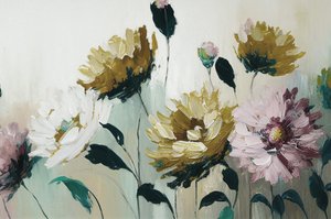 Kukkakimppu ranunculus kukkia, vaakasuora kehystetty kankaalle tulostaa tekijältä F. Abderrahim