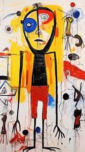 Naivistinen taide  Folk Art maalaus, primitiivinen seinäkoriste, kankaalle tulosteita verkossa tekijältä F. Abderrahim
