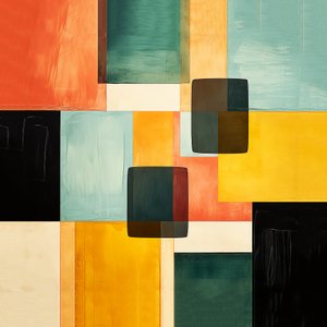 abstrakti neliö sävellyksiä maalaus kuvio suunnittelu, Wall Art | Canvas Tulosteet tekijältä F. Abderrahim