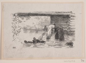 Kuvitus elokuvalle "The Love Against the Stream" tekijältä F. Hendriksen