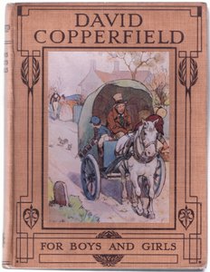 Etukannen suunnittelu, kuvitus David Copperfieldiltä, 1914