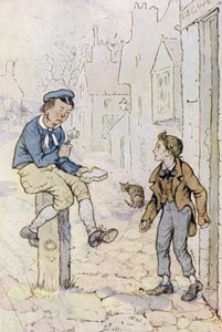 Kuvitus Oliver Twistille (väri litho)