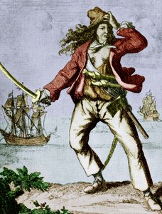 Mary Read (1690-1720) englantilainen nainen merirosvo (kaiverrus) tekijältä F. Wentworth